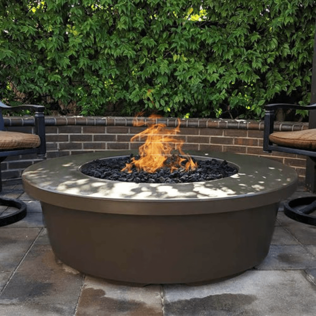 The Outdoor Plus - Tempe GFRC Concrete Round Natural Gas Fire Pit 48"