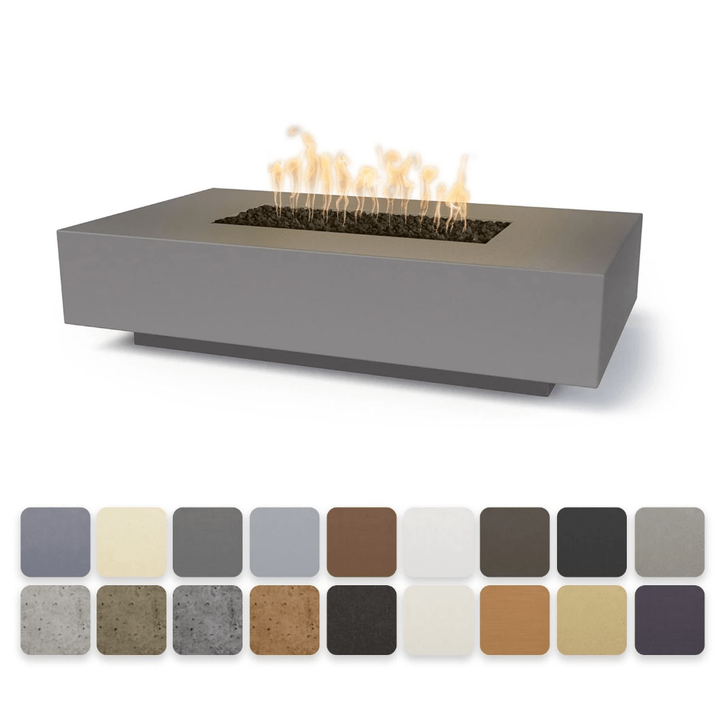 The Outdoor Plus - Cabo Linear GFRC Concrete Rectangle Liquid Propane Fire Pit 90"
