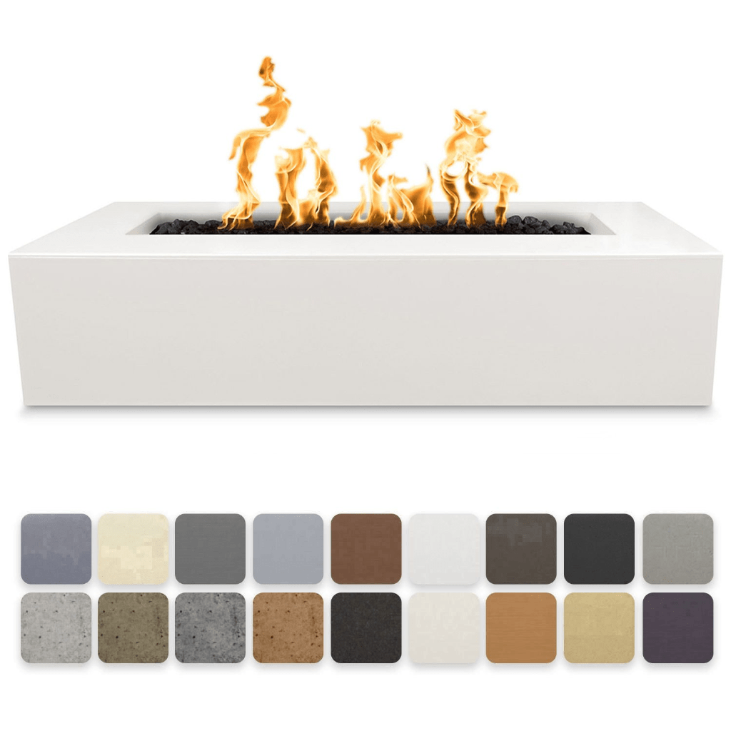 The Outdoor Plus Regal GFRC Concrete Rectangle Liquid Propane 54 Inch  Fire Pit Table