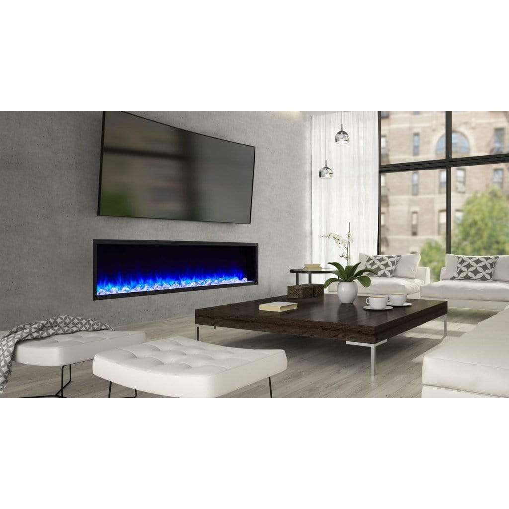 SimpliFire Scion 43 Inch Built-In Wall Mounted Indoor/Outdoor Linear Electric Fireplace