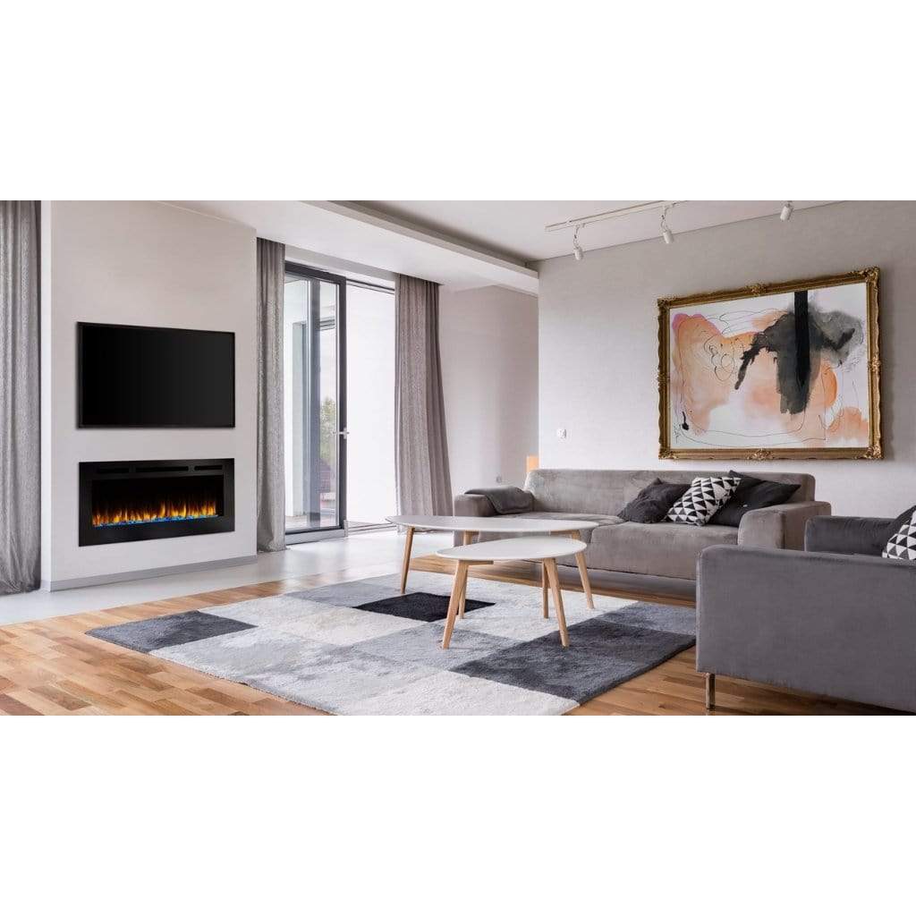 SimpliFire Allusion Recessed 48 Inch Wall Mounted Linear Electric Fireplace