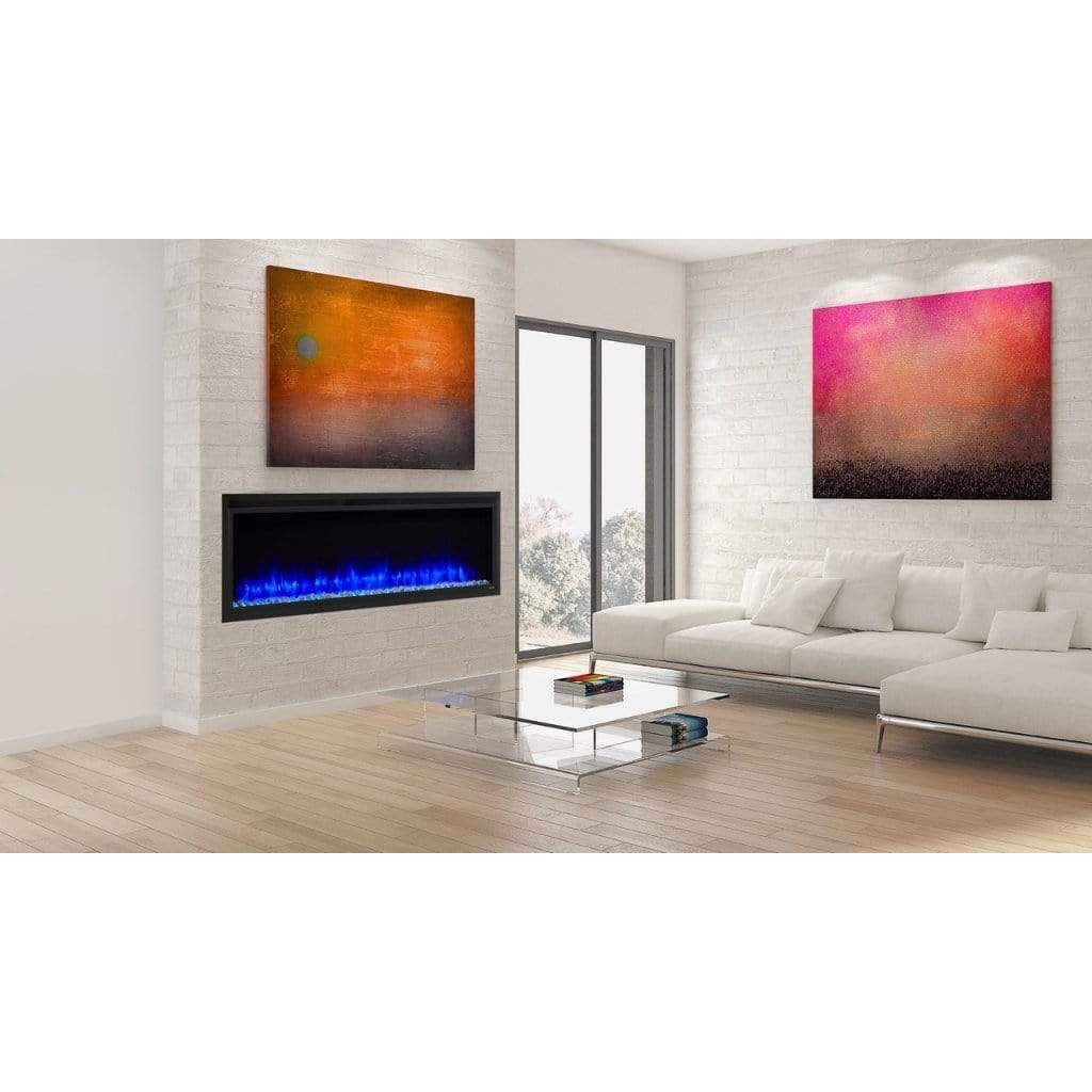SimpliFire Allusion Platinum Recessed Linear 60 Inch Electric Fireplace
