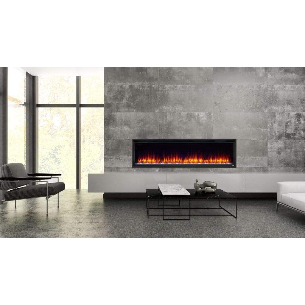SimpliFire Allusion Platinum Recessed Linear 72 Inch Electric Fireplace
