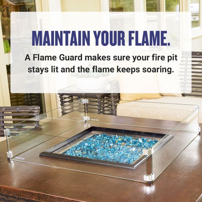 American Fire Glass Linear Glass Flame Guard for 30" x 6" Linear Drop-In Fire Pit Pan