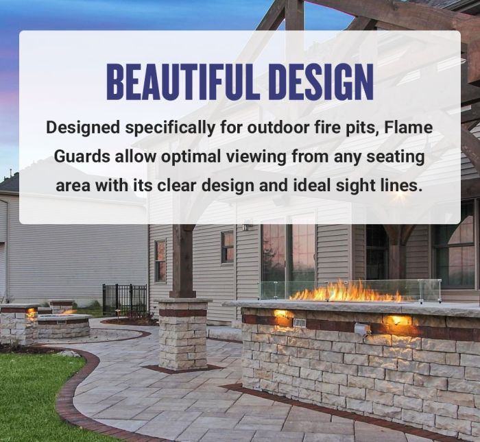 American Fire Glass Rectangular Glass Flame Guard