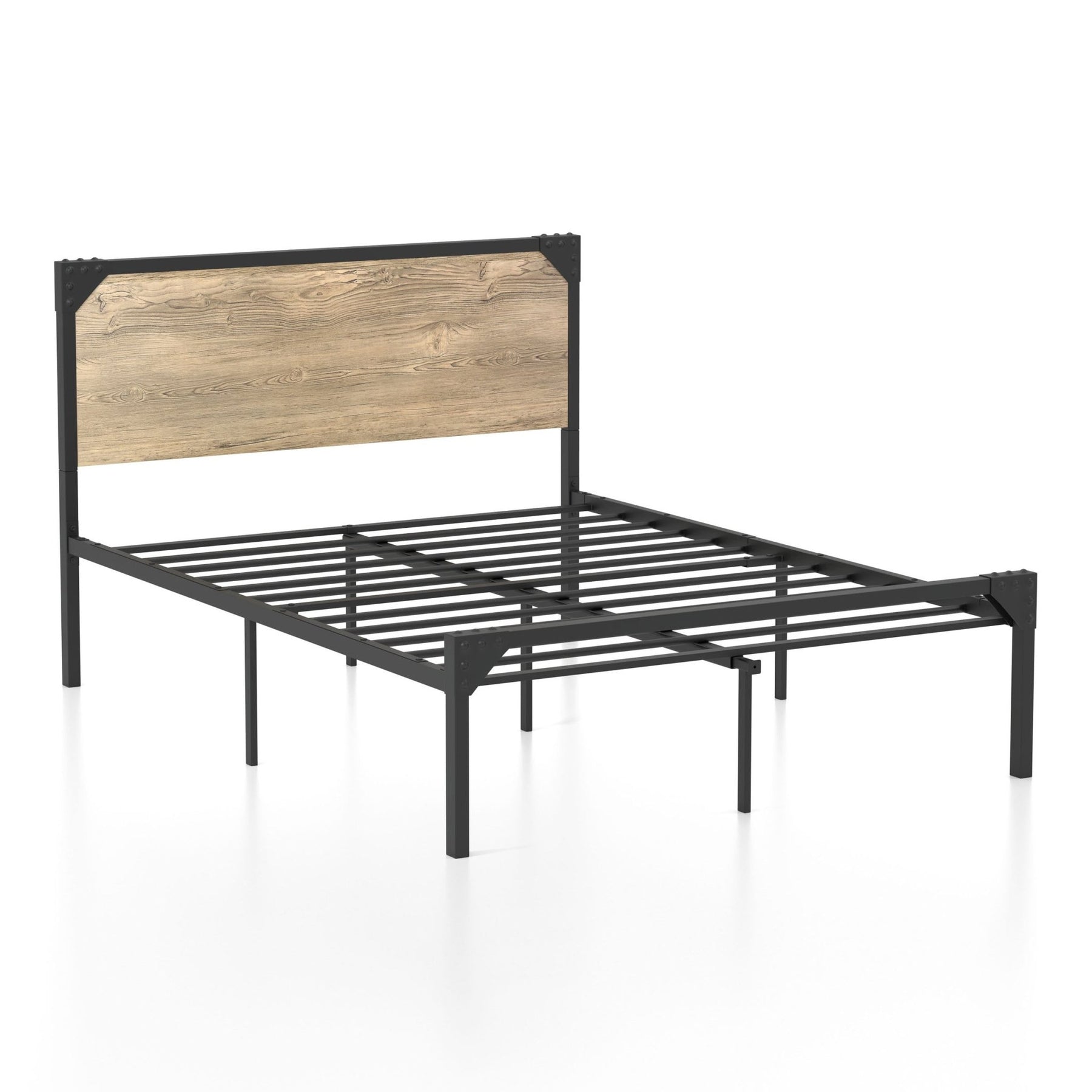 Budenholz Platform California King Bed in Light Gray