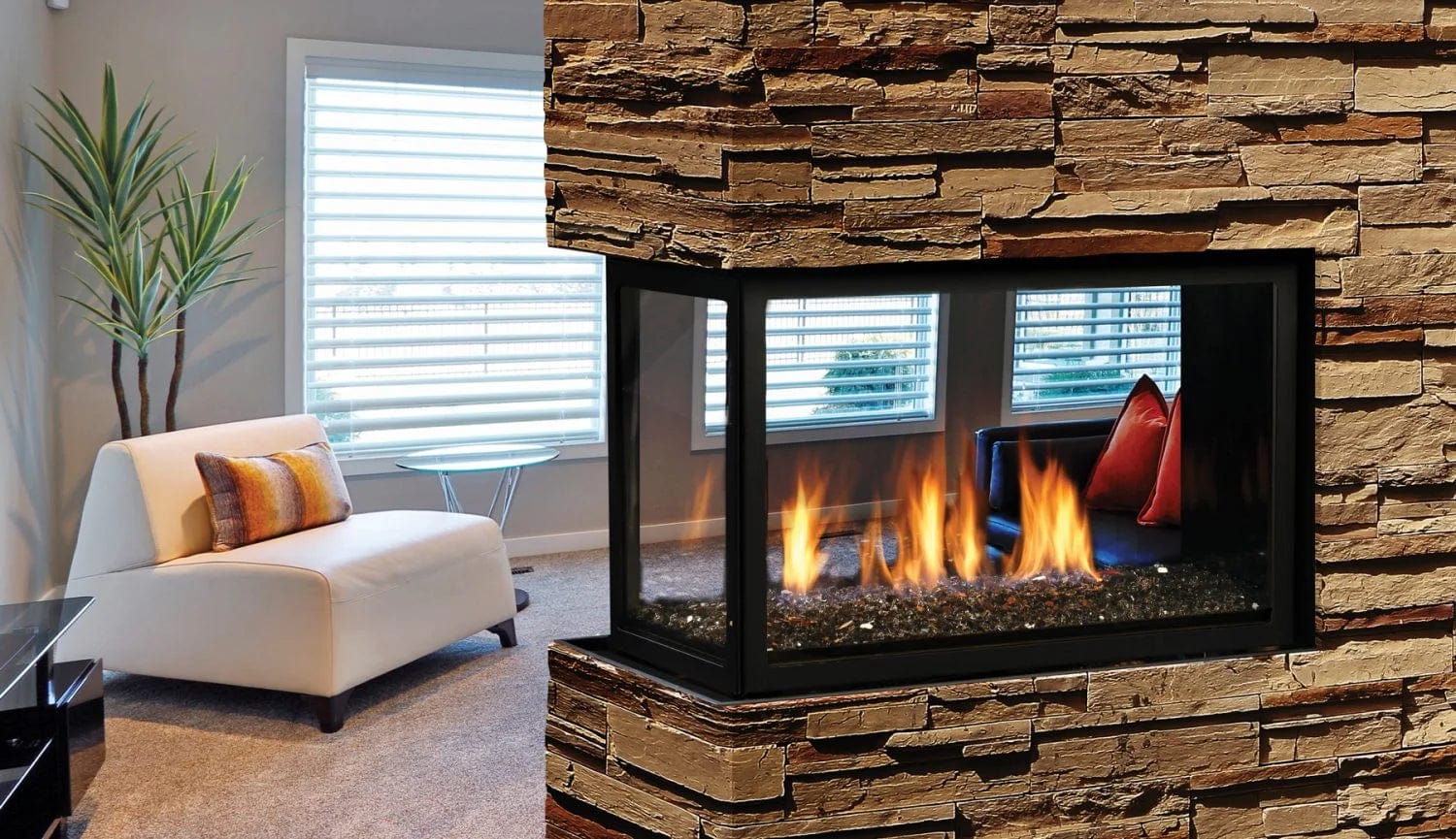 Kingsman 43 Inch Clean View Peninsula Gas Fireplace