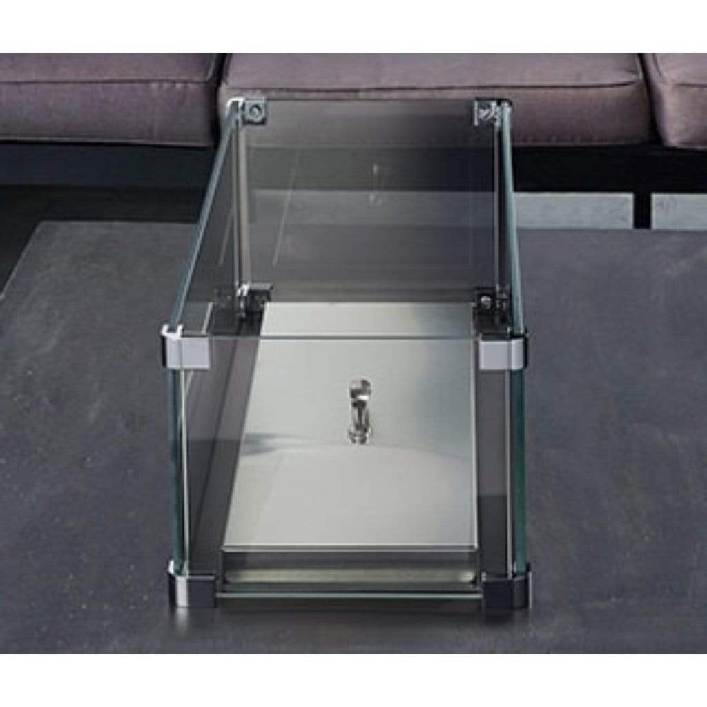 Majestic - 28" Glass Wind Shield for Plaza Linear Firepit Burner Starter Kit