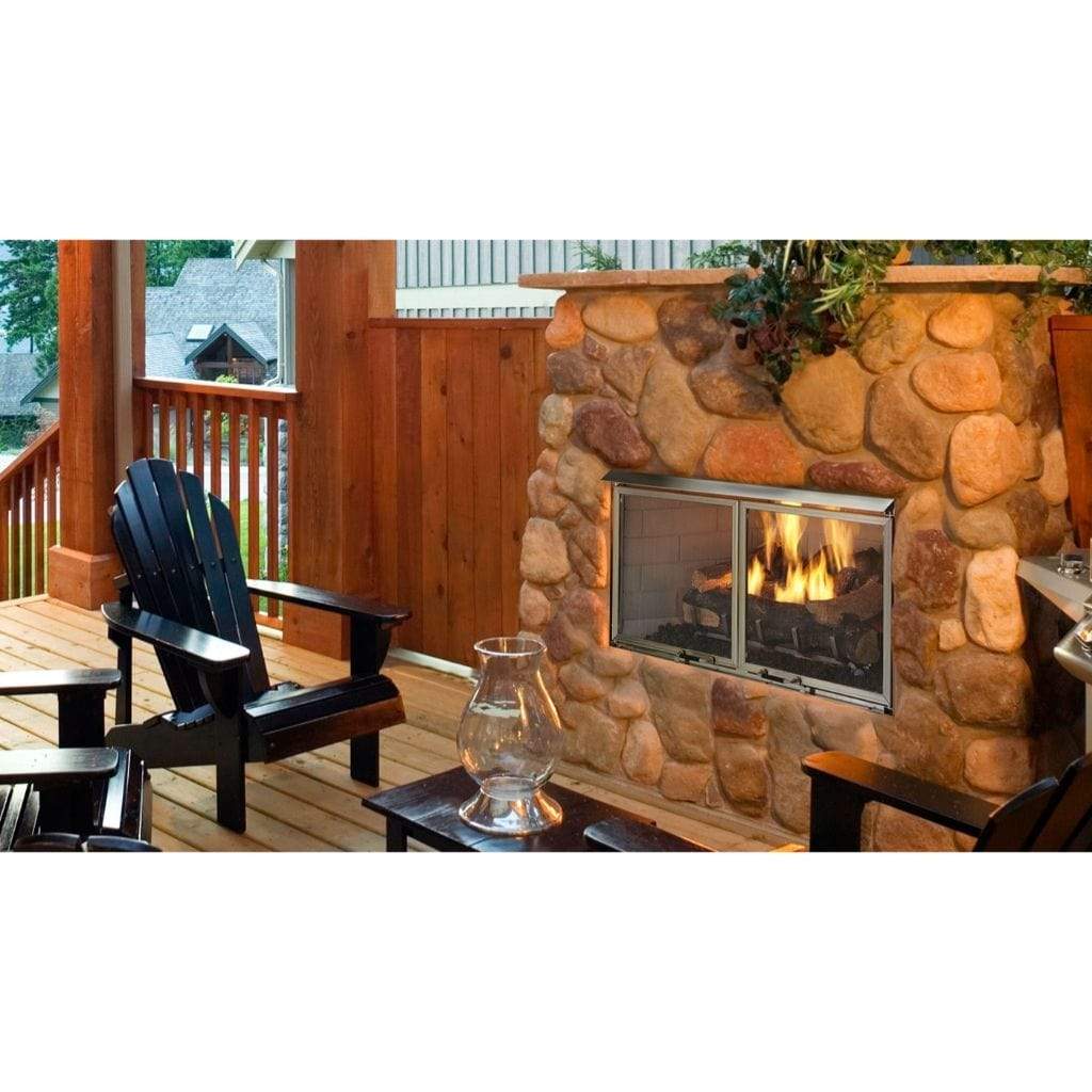 Majestic Villa 42 Inch Outdoor Gas Fireplace With Traditional Refractory
