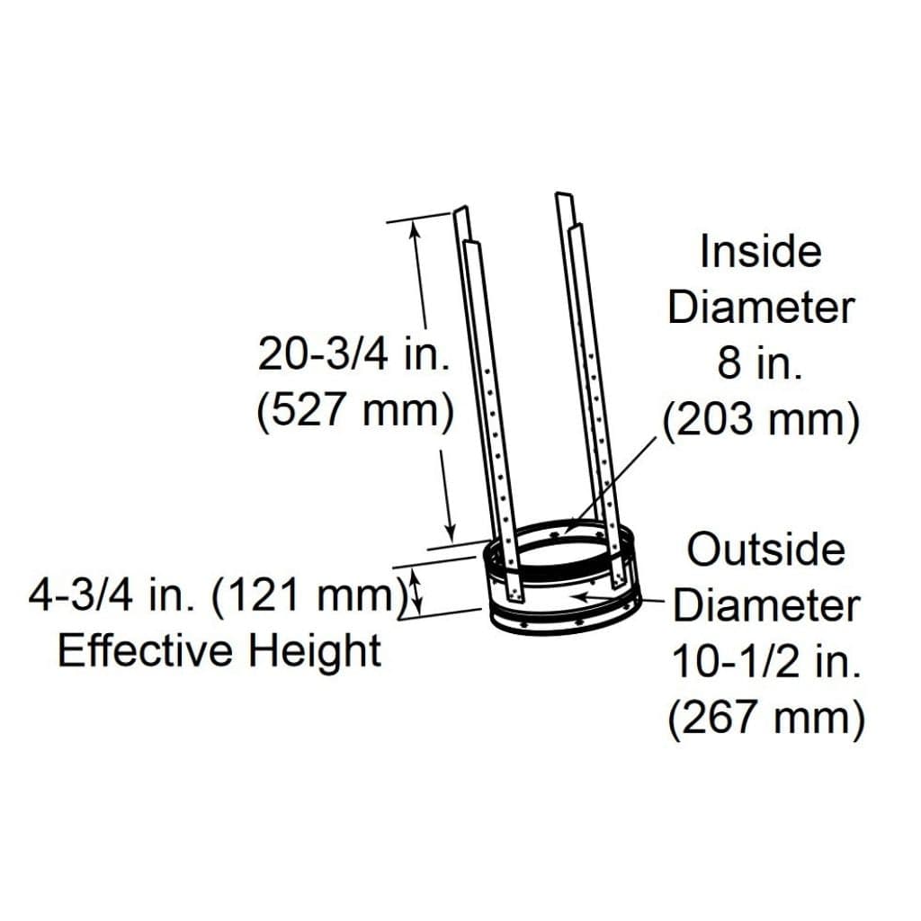 Majestic - 6" SL3 Flue Support Section for SL300 Series Pipe