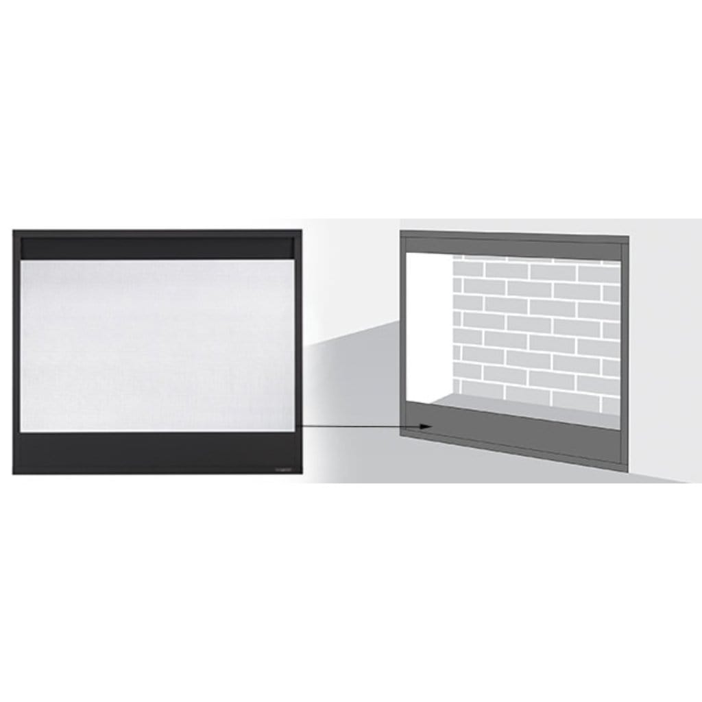 Majestic - Black Firescreen Front for Corner Direct Vent Fireplace