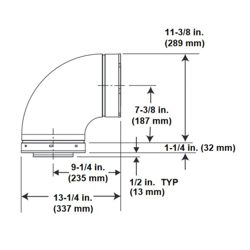 Majestic - DVP90ST 90 Degree Elbow