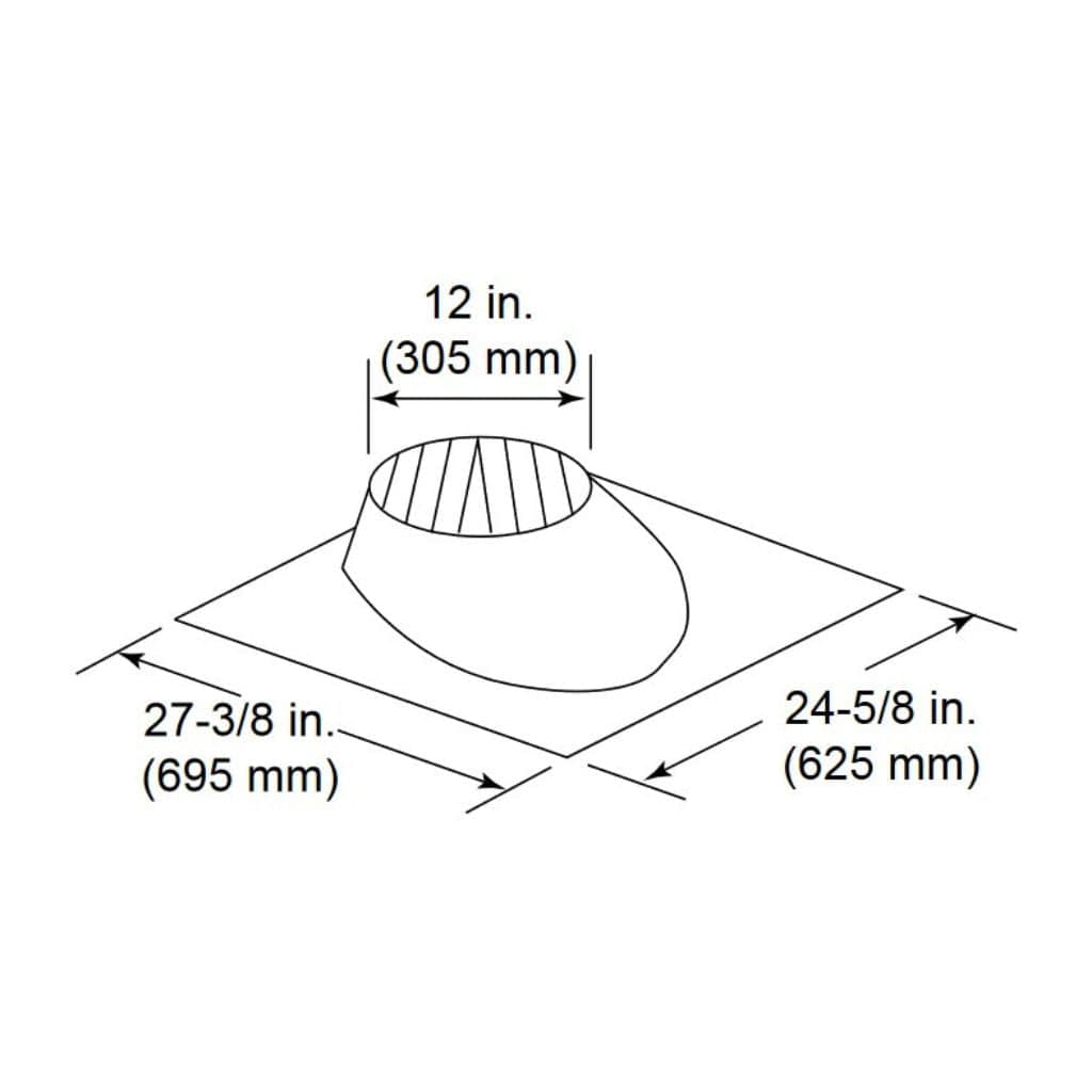 Majestic - RF370 0/12 - 6/12 Pitch Roof Flashing for SL300 Series Pipe