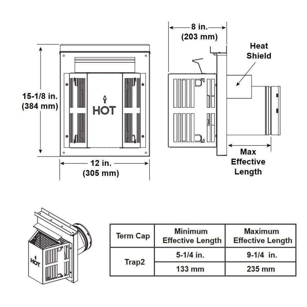 Majestic - SLP-TRAPK2 Top Vent Horizontal Termination Kit