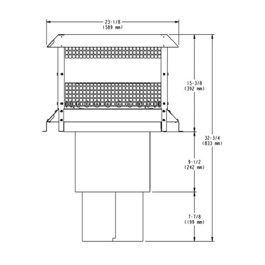 Majestic - ST1175SS Stainless Steel Square Termination Cap for SL1100 Series Pipe