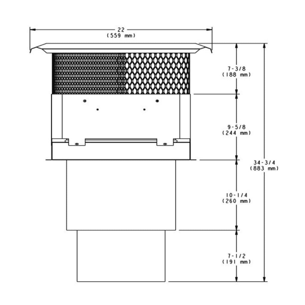 Majestic - TCT1175 Terra Cotta Vertical Termination Cap for SL1100 Series Pipe