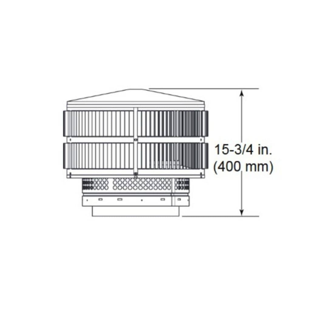 Majestic - TR11 Round Termination Cap with Storm Collar for SL1100 Series Pipe