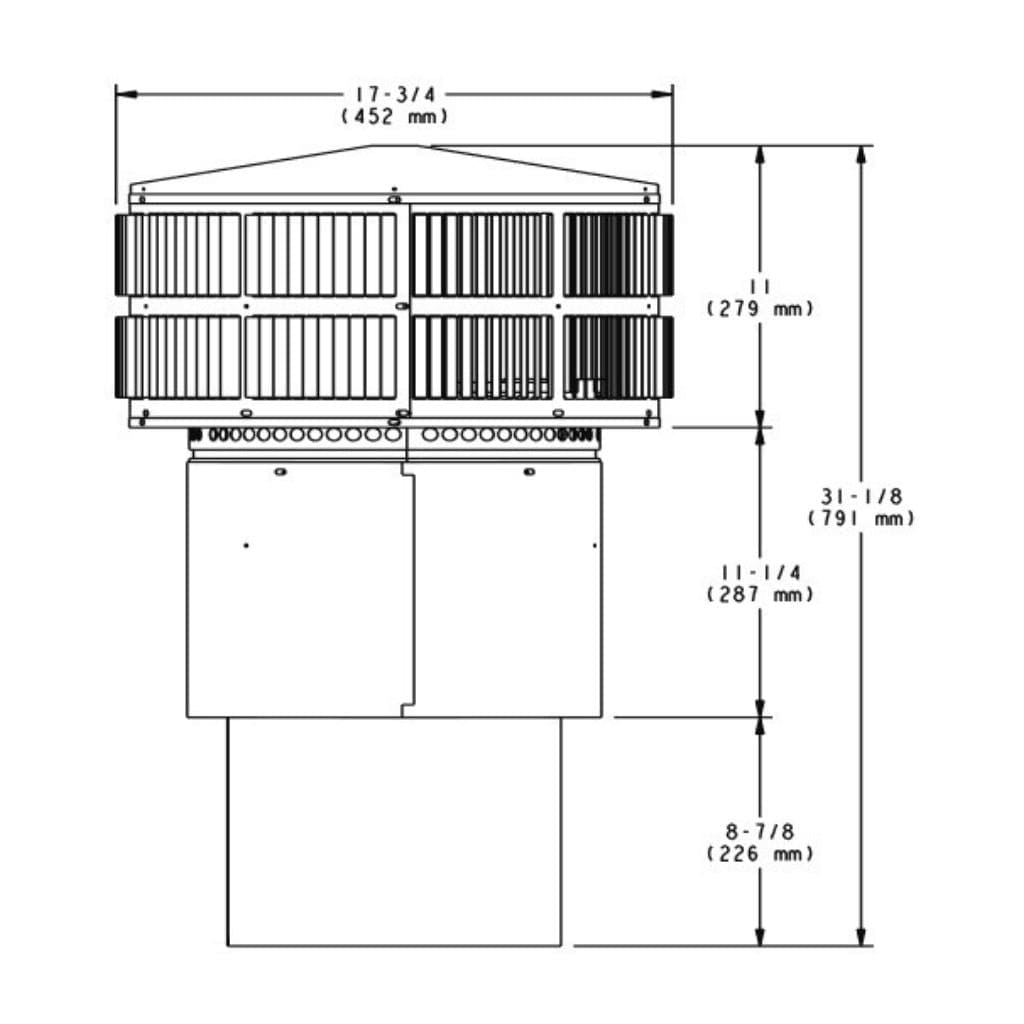 Majestic - TR11T-B Round Telescoping Termination Cap with Storm Collar for SL1100 Series Pipe