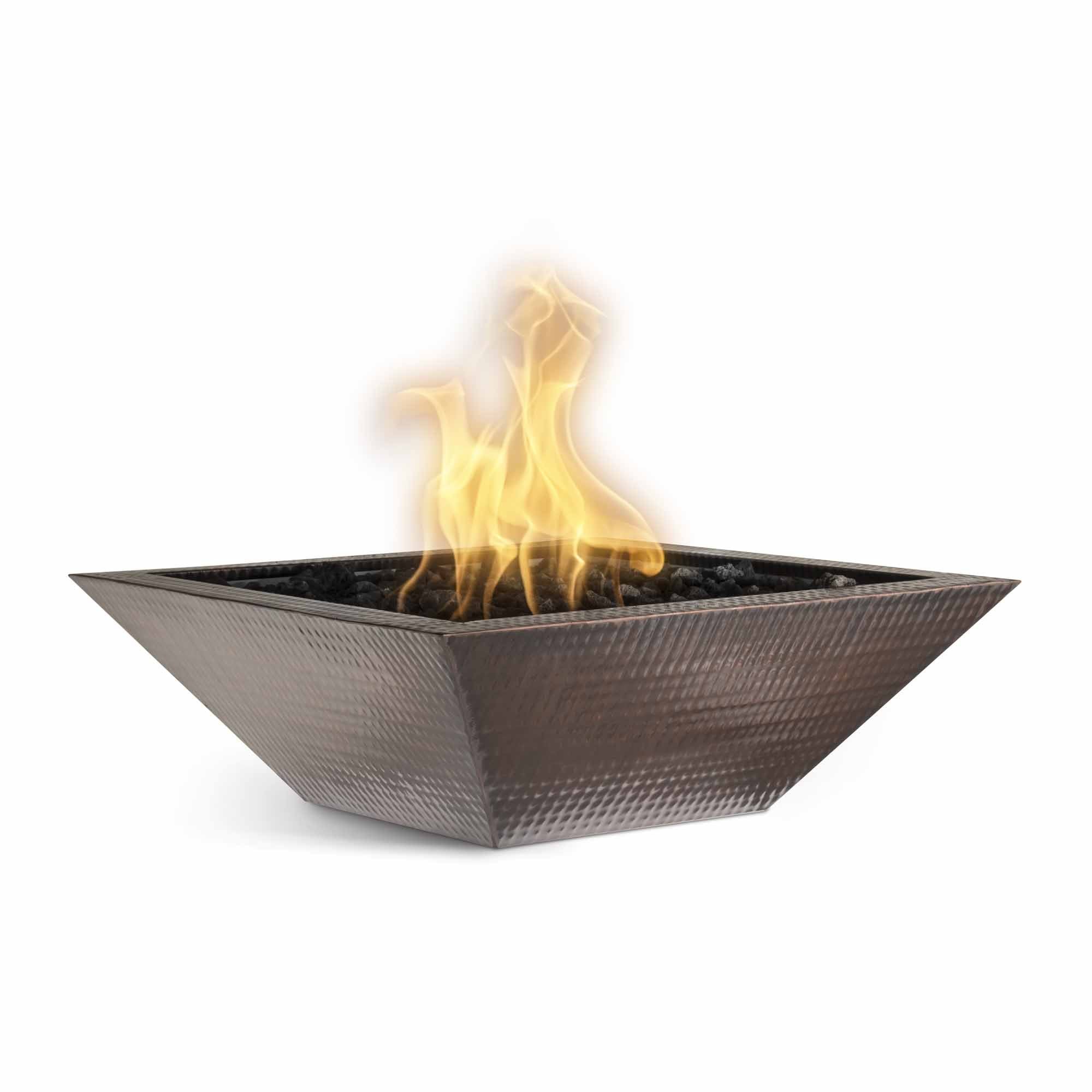 The Outdoor Plus - Maya Hammered Copper Square Fire Bowl