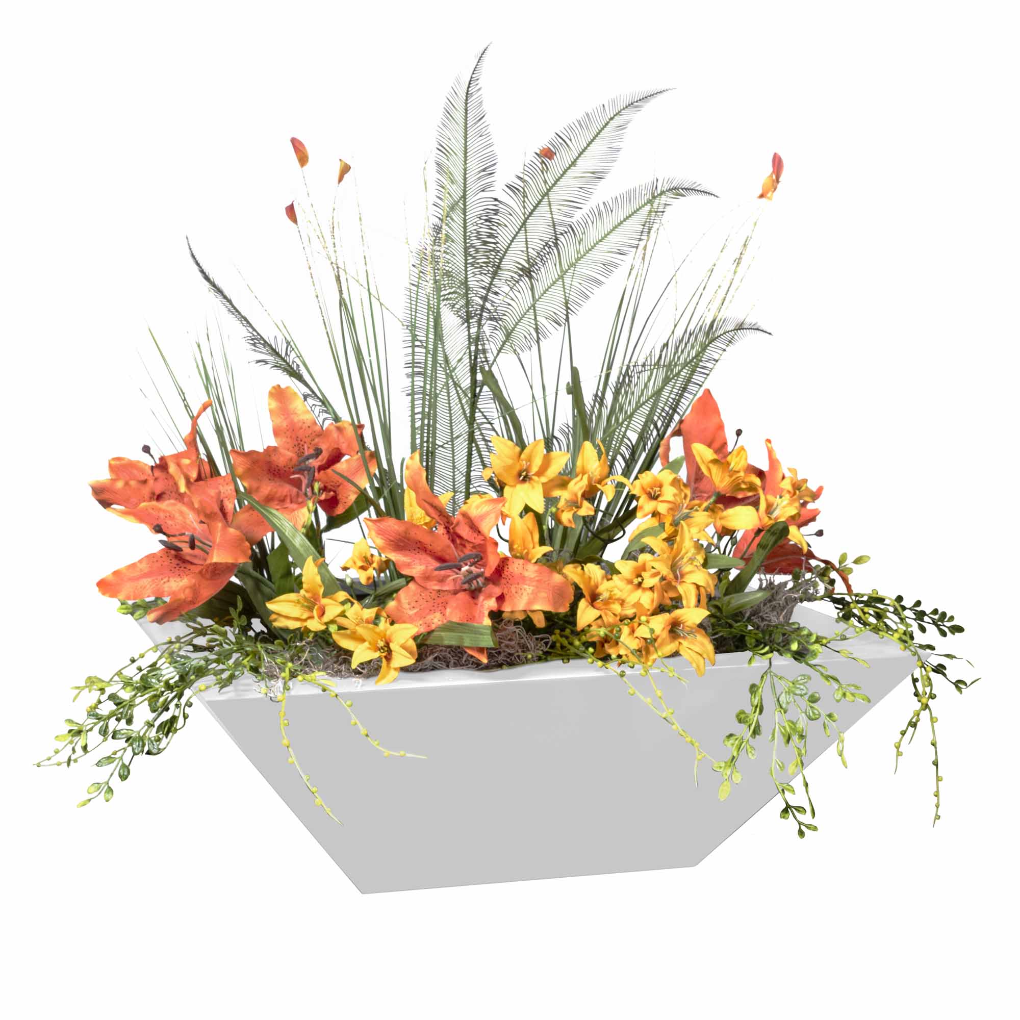 The Outdoor Plus - Maya Powder Coated Steel Square Planter Bowl