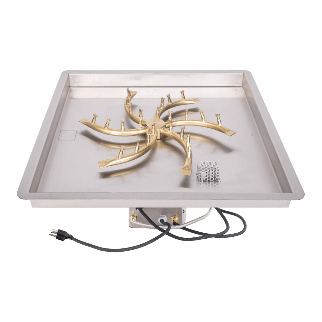 The Outdoor Plus - Square Drop-in Pan With Brass Triple 'S' Bullet Burner
