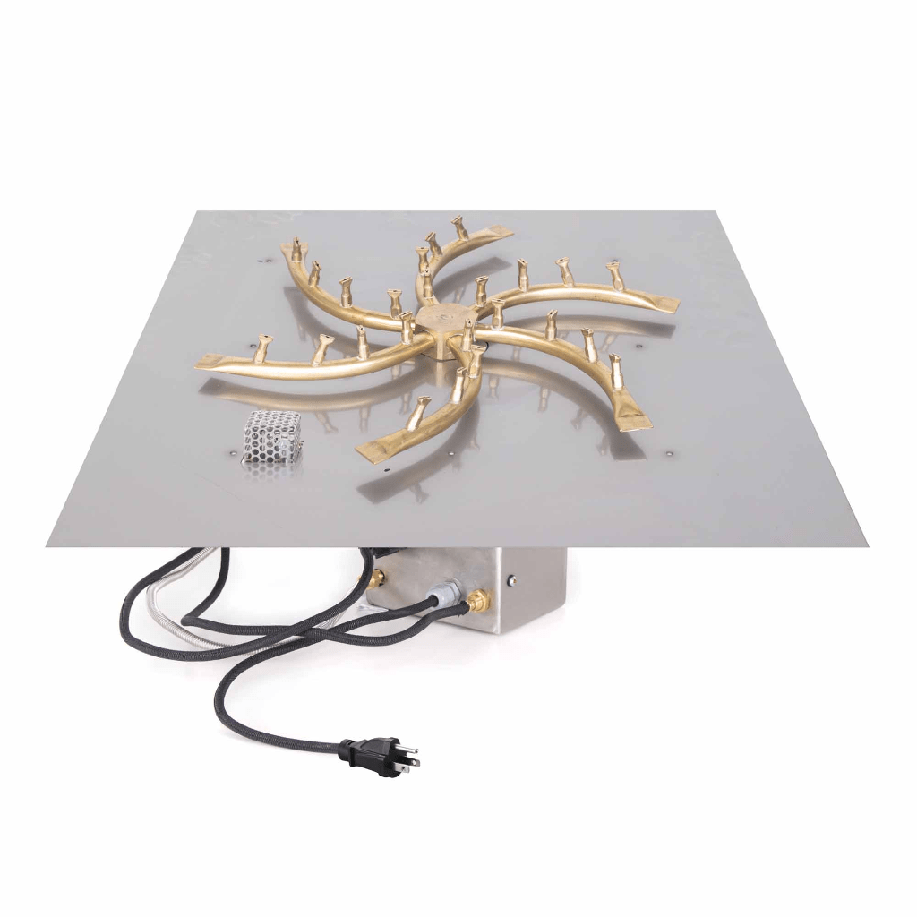 The Outdoor Plus - Square Flat Pan With Brass Triple 'S' Bullet Burner
