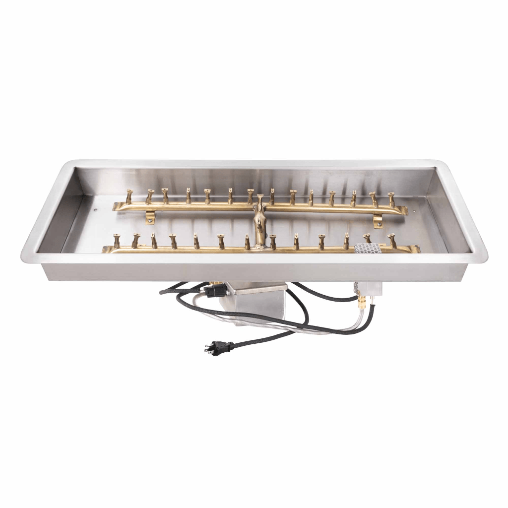 The Outdoor Plus - Rectangular Drop-in Pan With Brass 'H' Bullet Burner