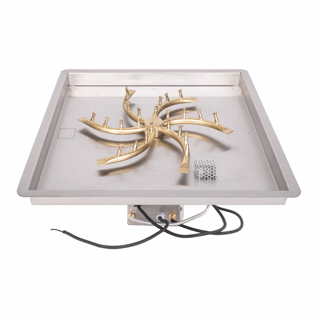 The Outdoor Plus - Square Drop-in Pan With Brass Triple 'S' Bullet Burner