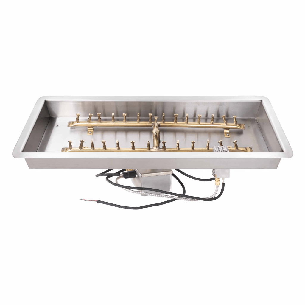The Outdoor Plus - Rectangular Drop-in Pan With Brass 'H' Bullet Burner