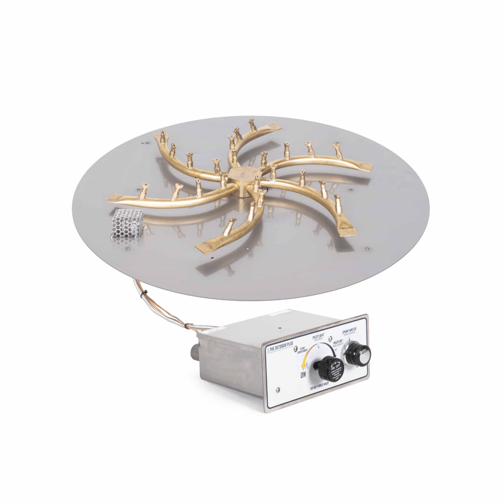 The Outdoor Plus - Round Flat Pan With Brass Triple 'S' Bullet Burner