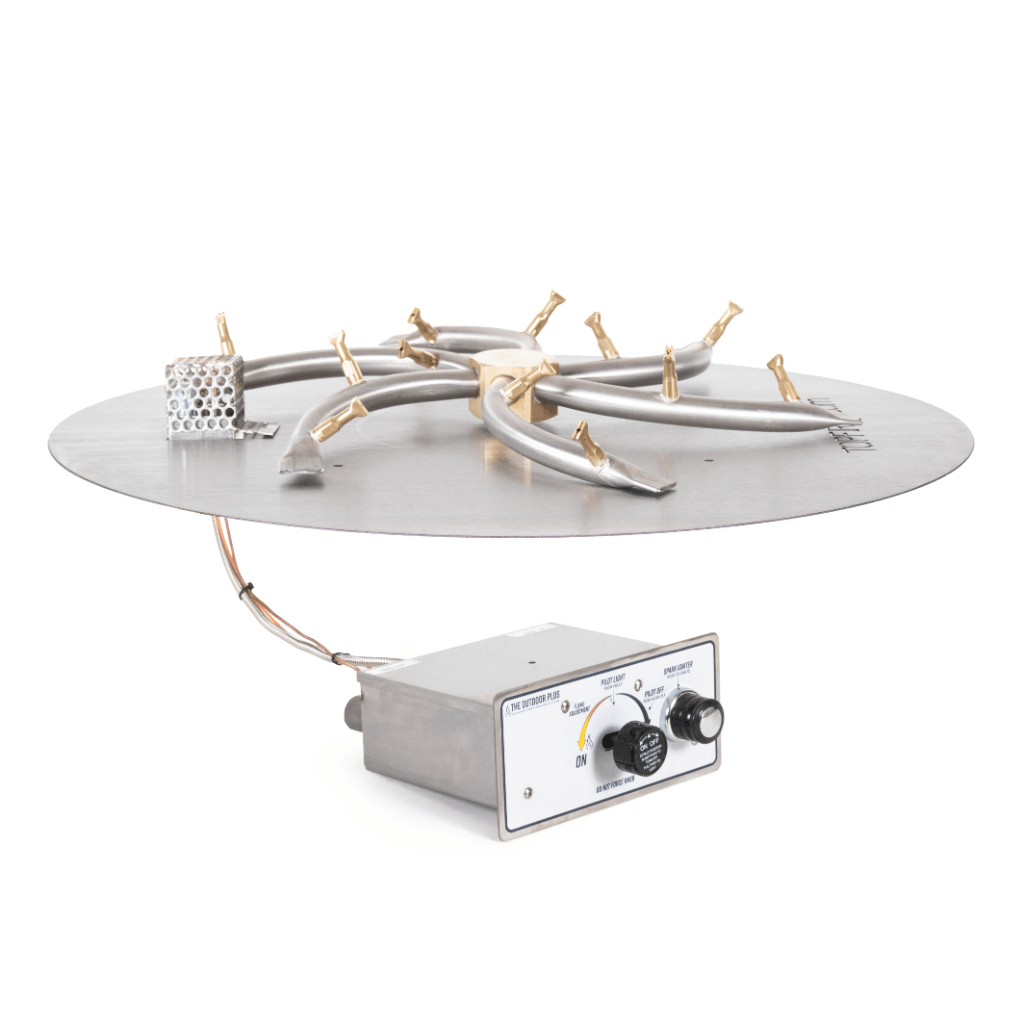 The Outdoor Plus - Round Flat Pan With Stainless Steel Triple 'S' Bullet Burner