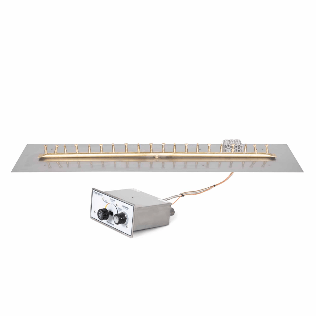 The Outdoor Plus - Rectangular Flat Pan With Brass Linear Bullet Burner