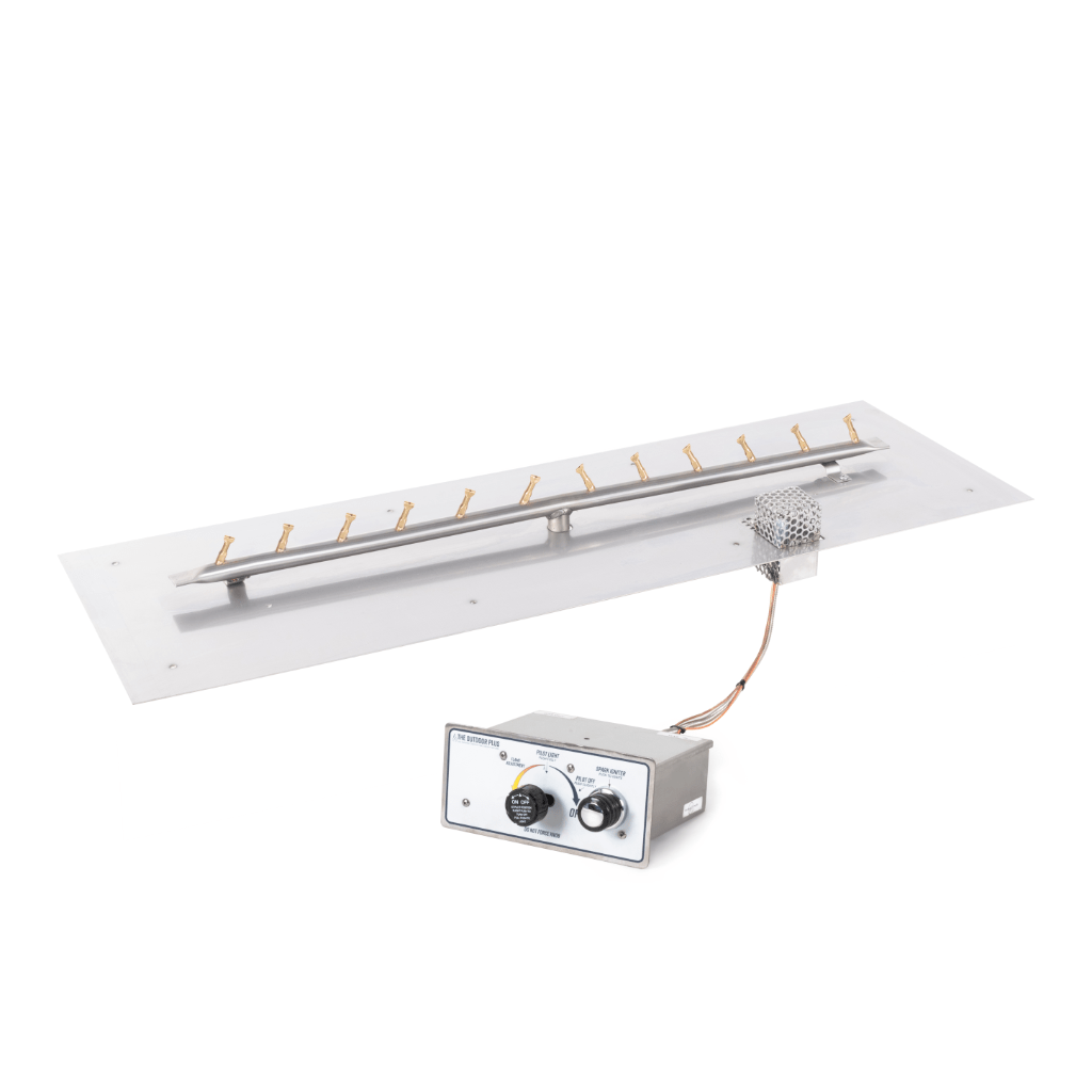 The Outdoor Plus - Rectangular Flat Pan With Stainless Steel Linear Bullet Burner