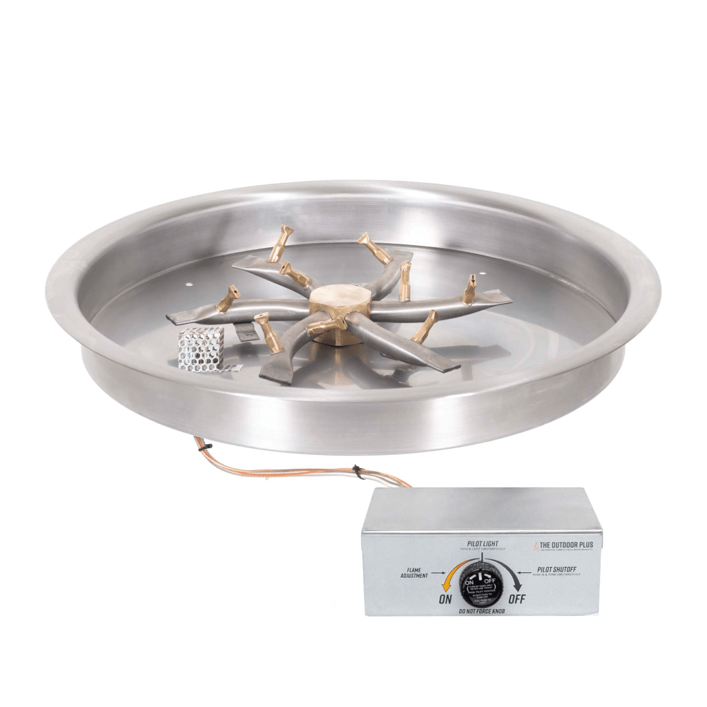 The Outdoor Plus - Round Drop-in Pan With Stainless Steel Triple 'S' Bullet Burner