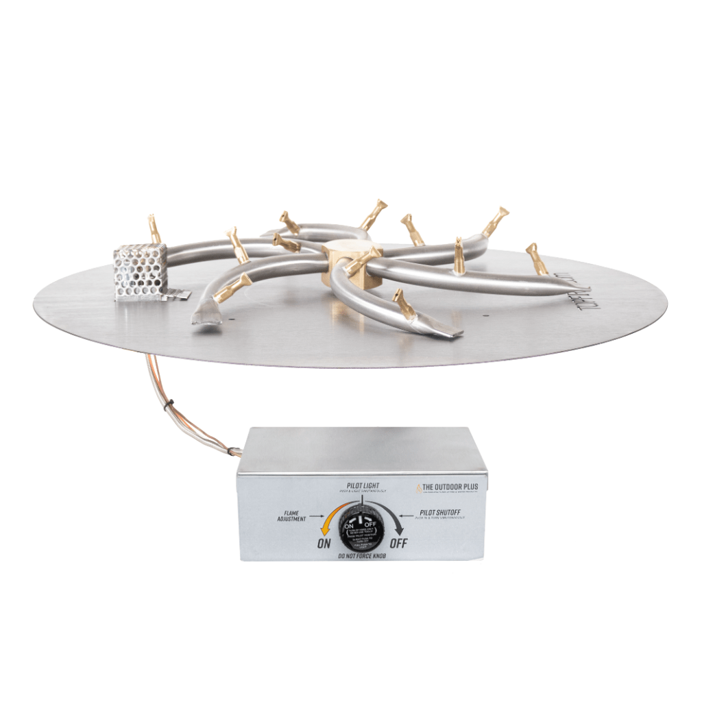 The Outdoor Plus - Round Flat Pan With Stainless Steel Triple 'S' Bullet Burner
