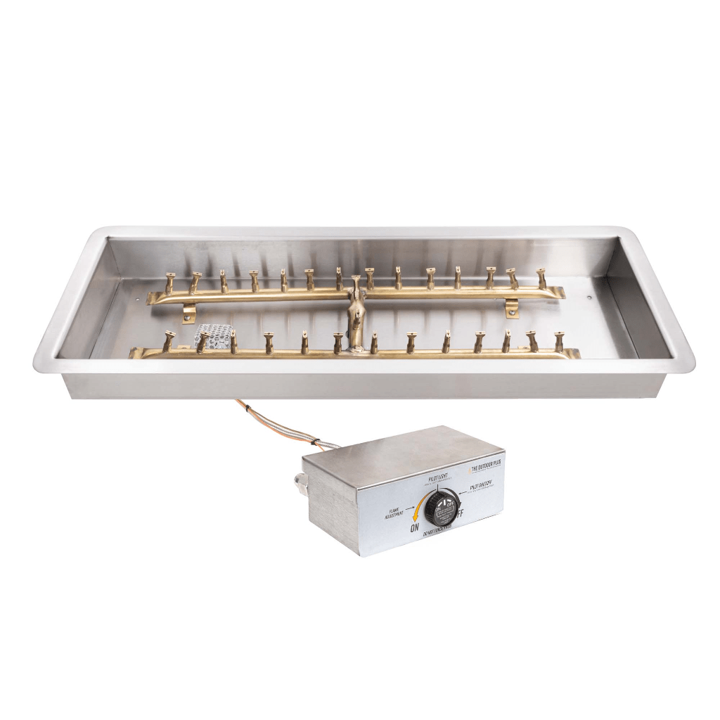 The Outdoor Plus - Rectangular Drop-in Pan With Brass 'H' Bullet Burner