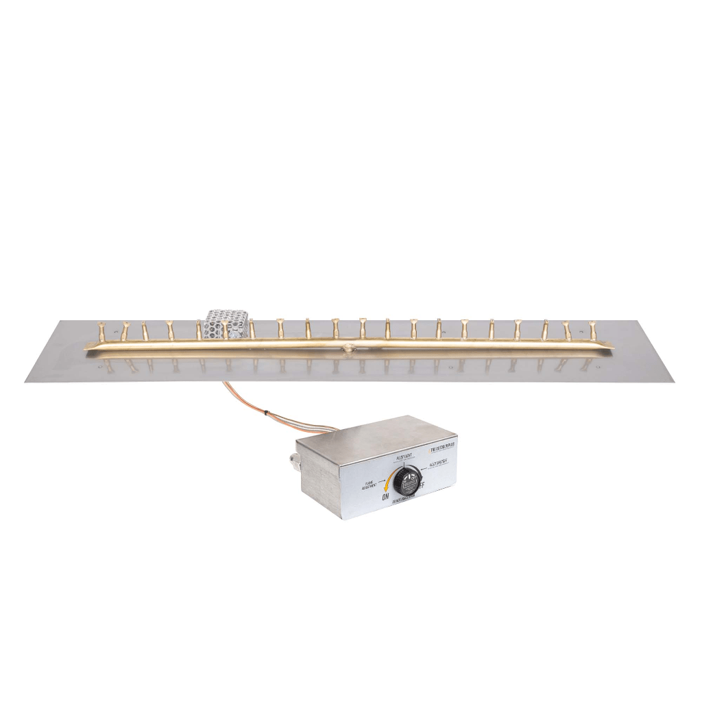 The Outdoor Plus - Rectangular Flat Pan With Brass Linear Bullet Burner