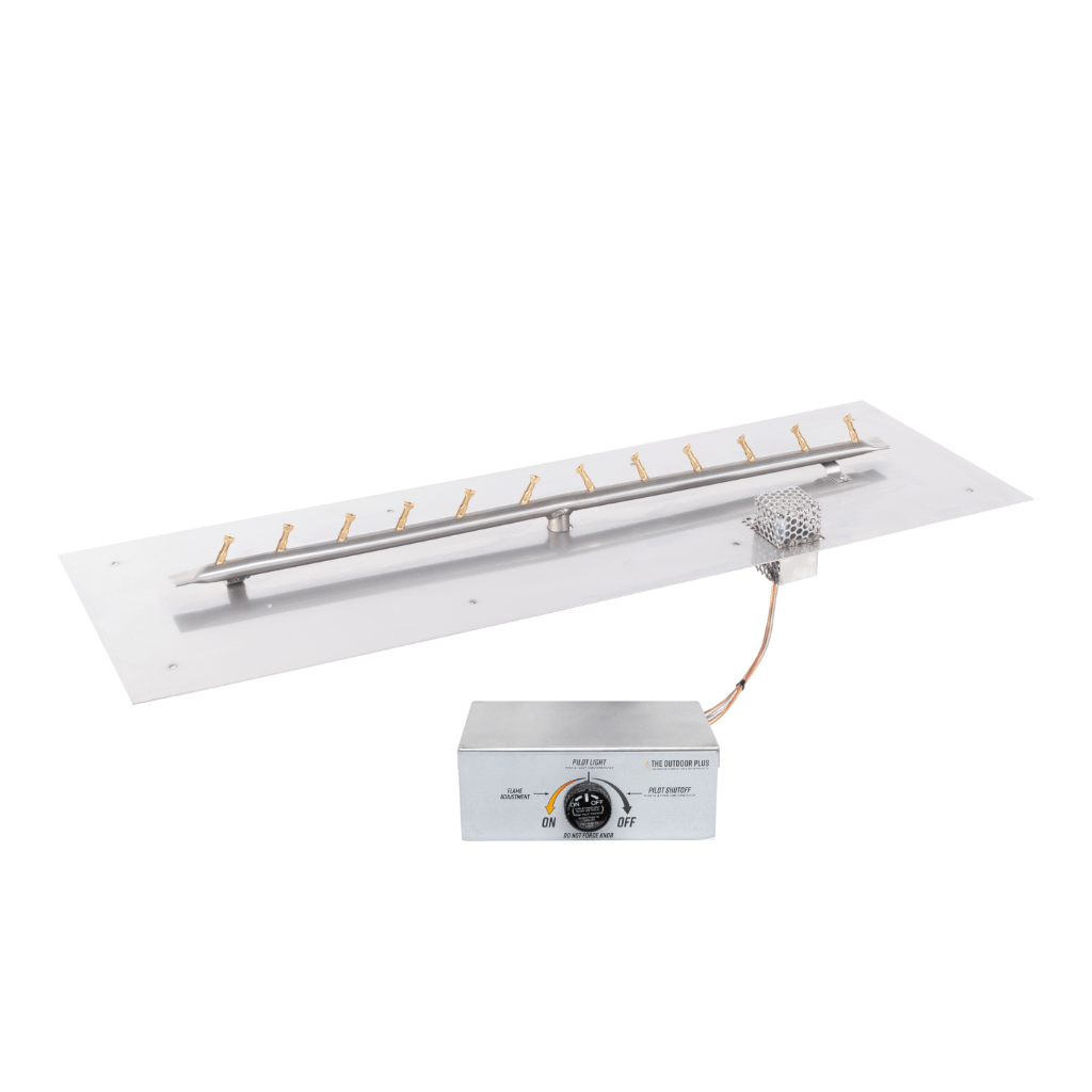 The Outdoor Plus - Rectangular Flat Pan With Stainless Steel Linear Bullet Burner