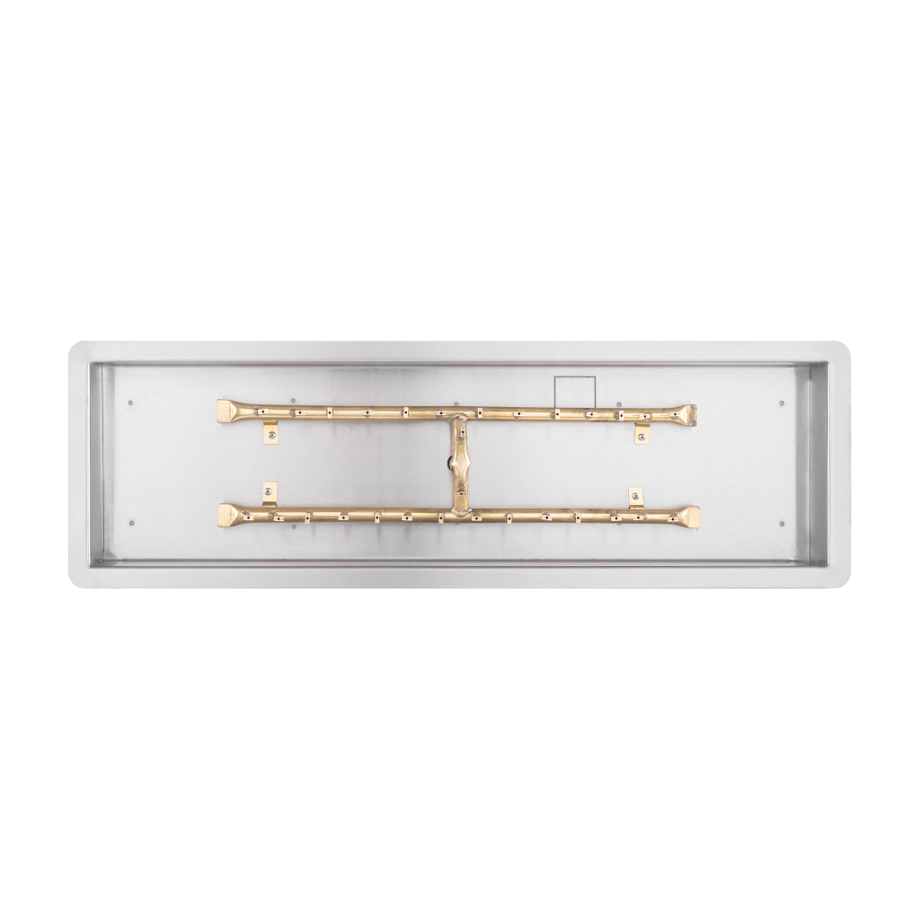 The Outdoor Plus - Rectangular Drop-in Pan With Brass 'H' Bullet Burner