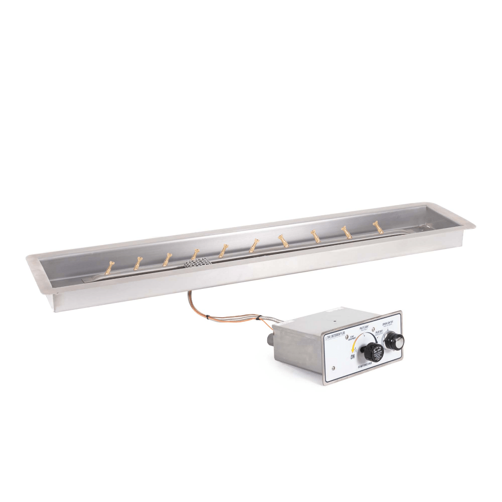 The Outdoor Plus - Rectangular Drop-in Pan With Stainless Steel Linear Bullet Burner