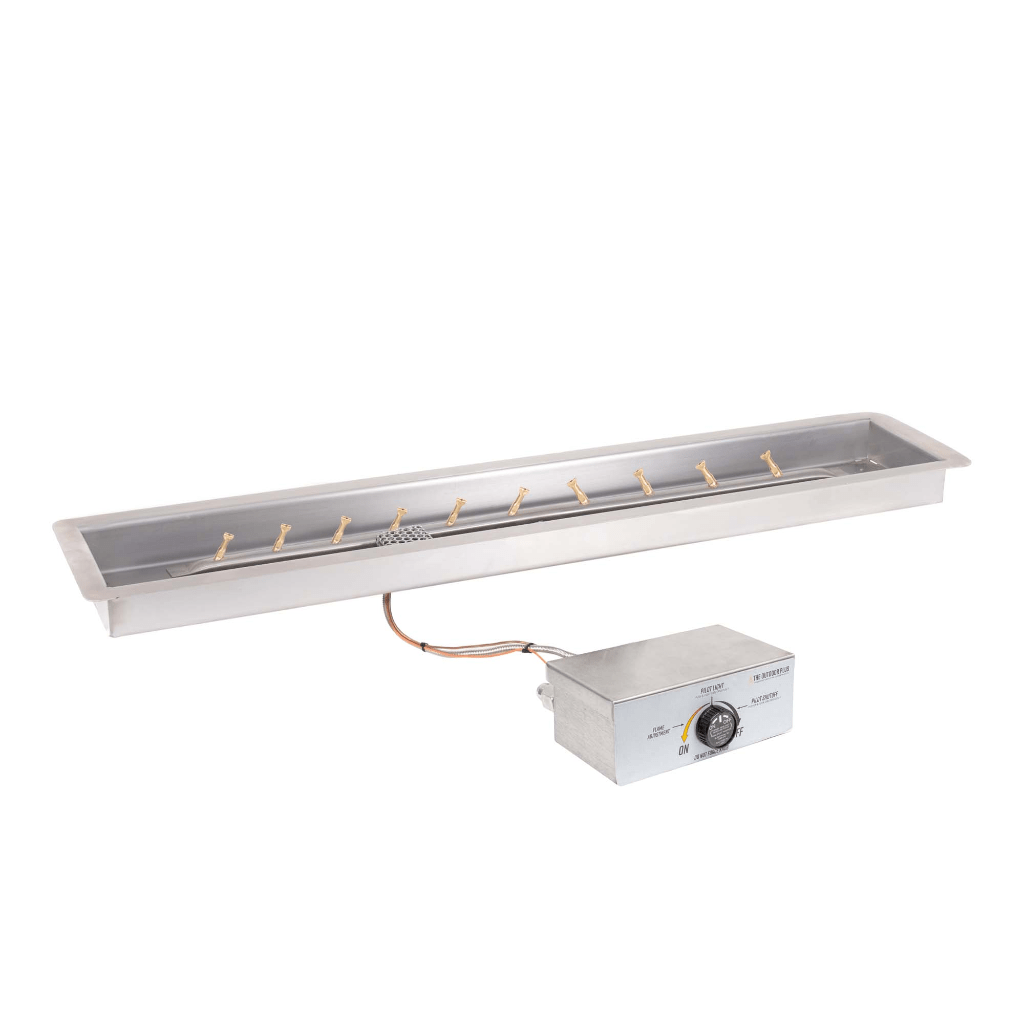 The Outdoor Plus - Rectangular Drop-in Pan With Stainless Steel Linear Bullet Burner