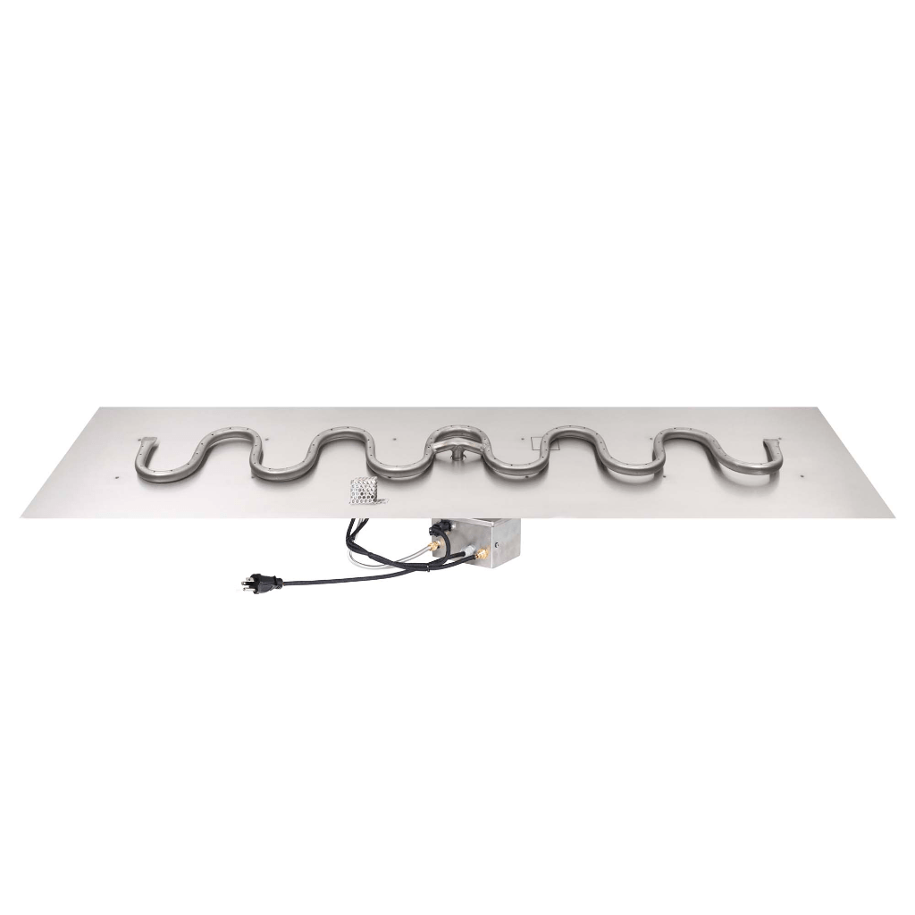 The Outdoor Plus OPT-RFSB1224 Rectangular Flat Pan Stainless Steel Switchback Burner