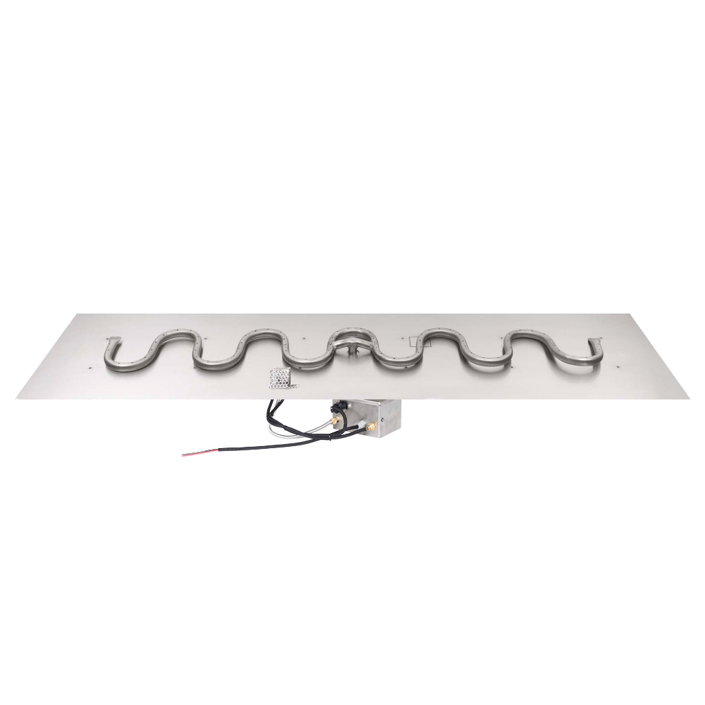 The Outdoor Plus OPT-RFSB1224 Rectangular Flat Pan Stainless Steel Switchback Burner