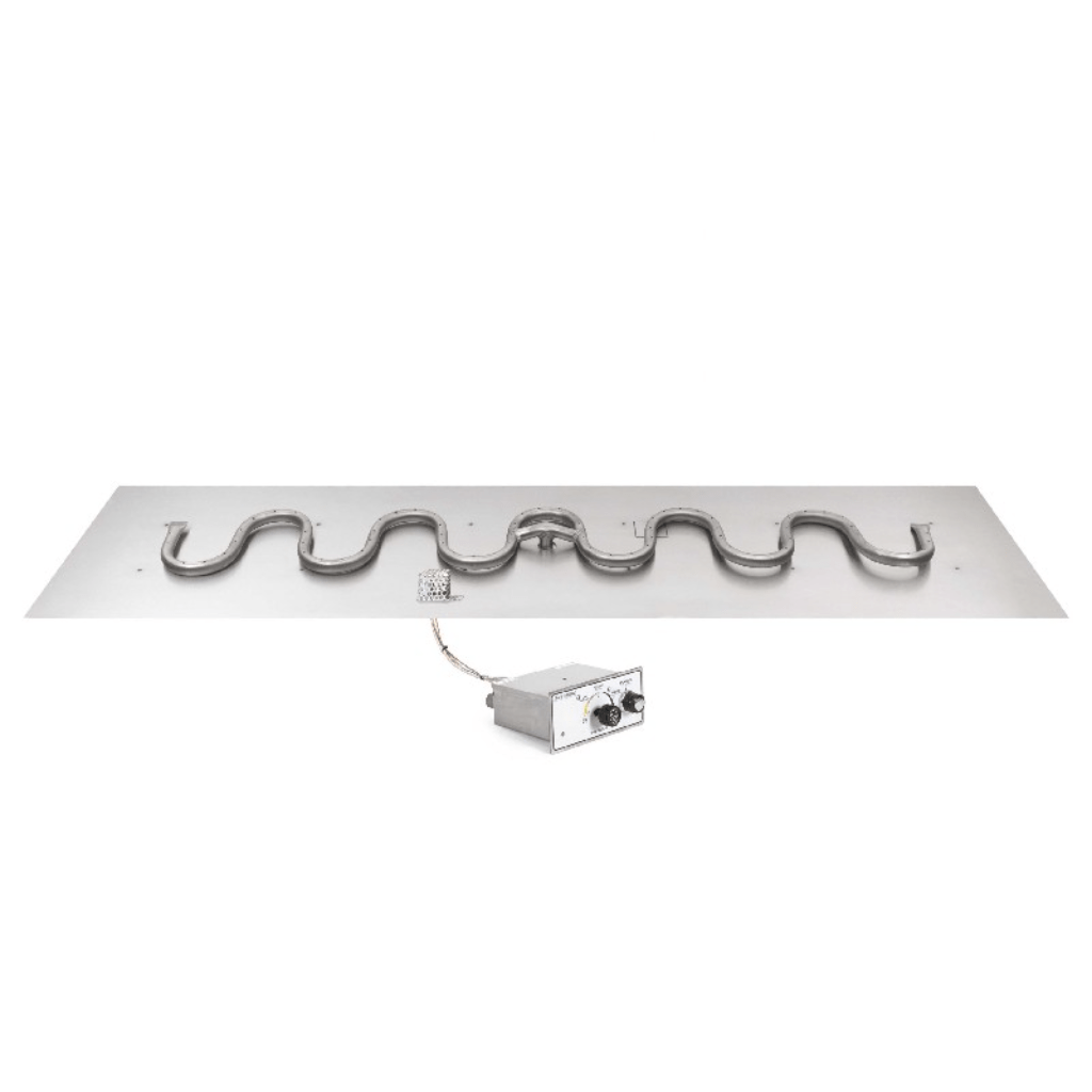 The Outdoor Plus OPT-RFSB1224 Rectangular Flat Pan Stainless Steel Switchback Burner