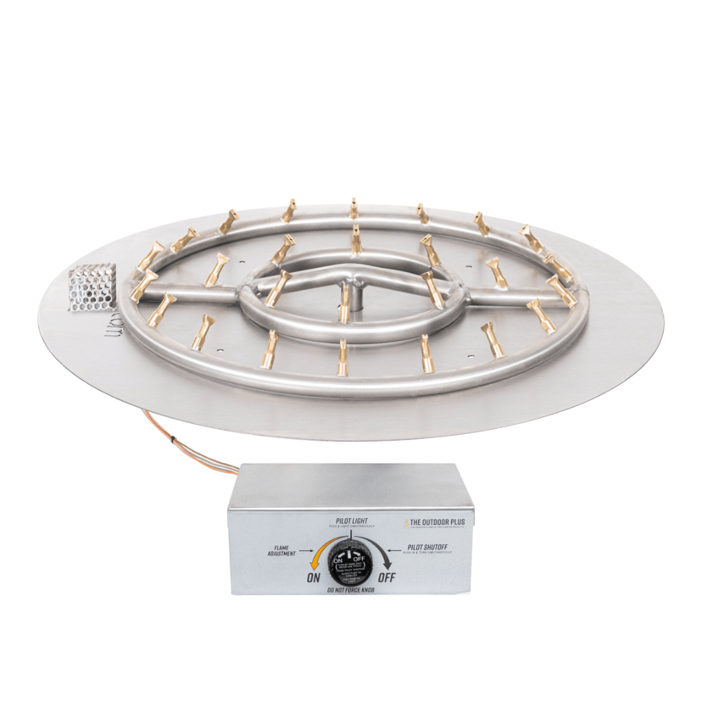The Outdoor Plus - Round Flat Pan With Stainless Steel Round Bullet Burner