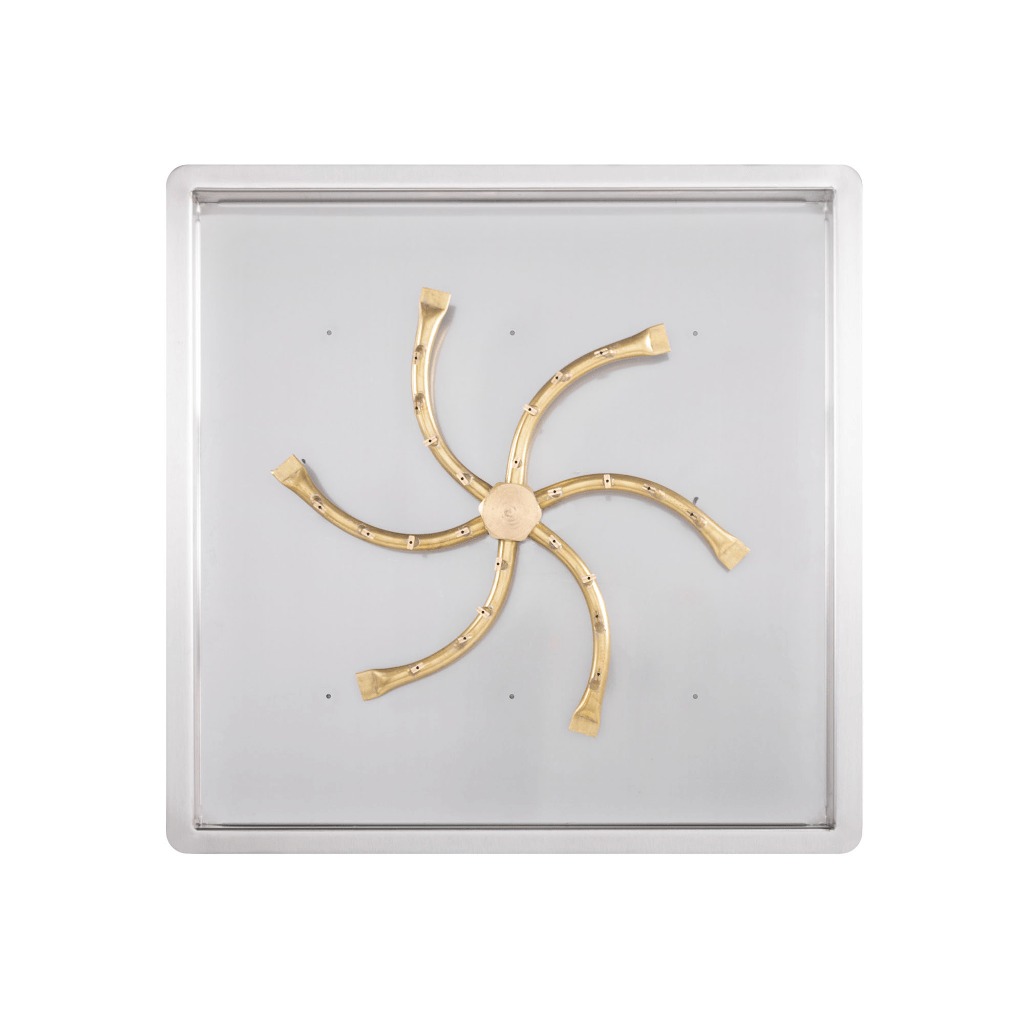The Outdoor Plus - Square Drop-in Pan With Brass Triple 'S' Bullet Burner