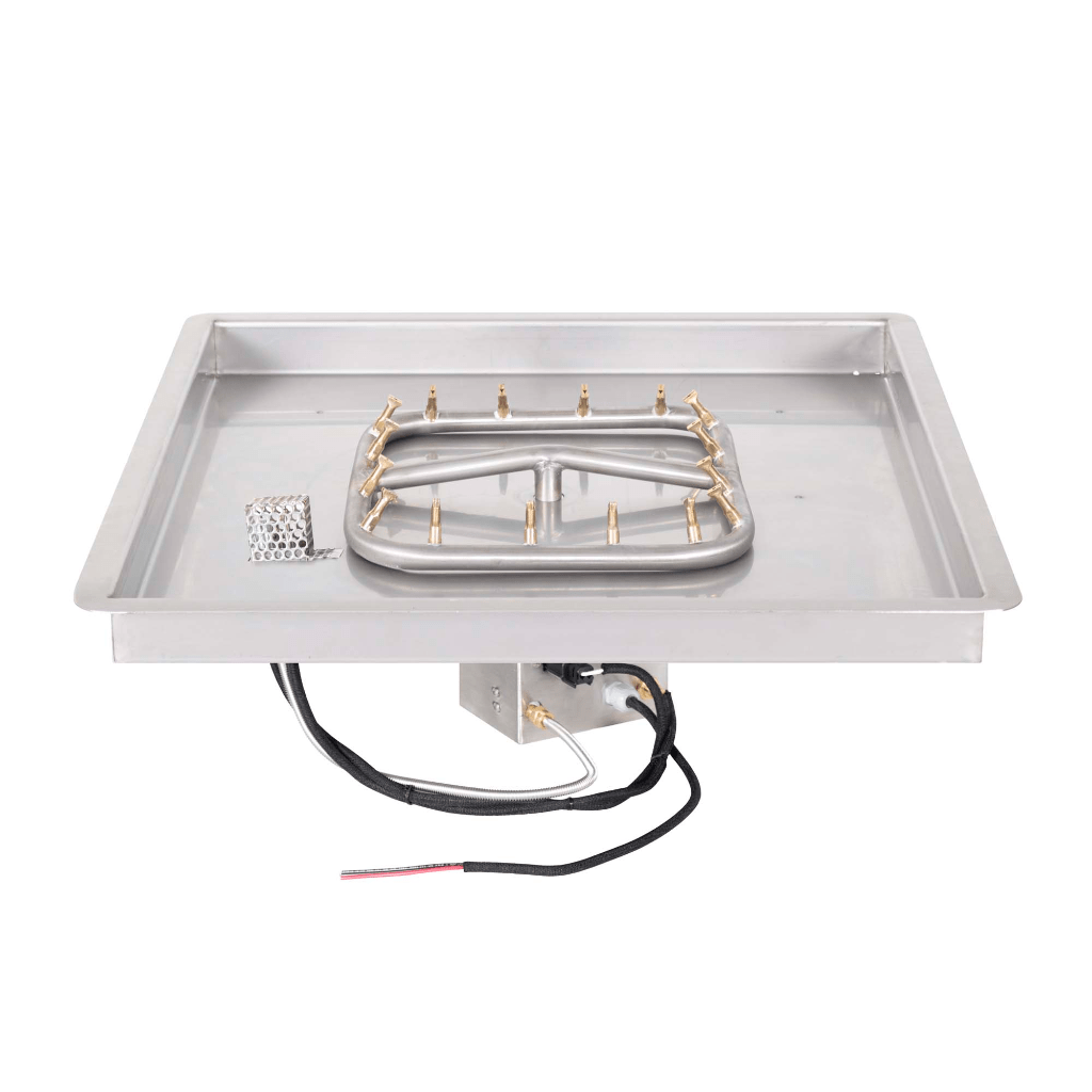 The Outdoor Plus - Square Drop-in Pan With Stainless Steel Square Bullet Burner