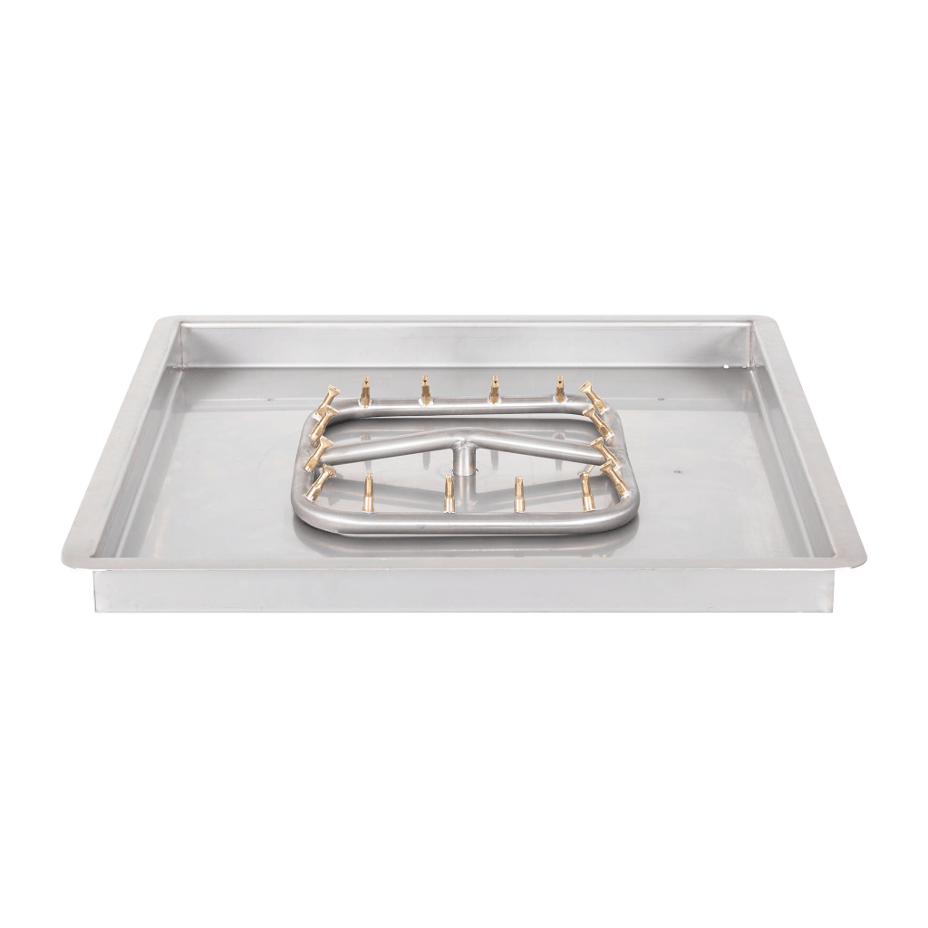 The Outdoor Plus - Square Drop-in Pan With Stainless Steel Square Bullet Burner