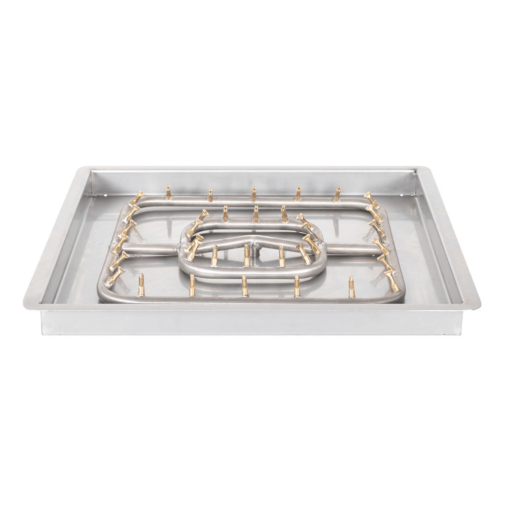 The Outdoor Plus - Square Drop-in Pan With Stainless Steel Square Bullet Burner