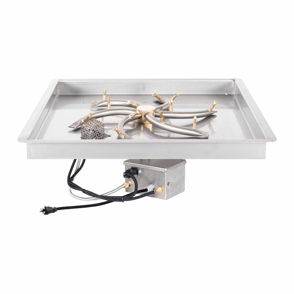 The Outdoor Plus - Square Drop-in Pan With Stainless Steel Triple 'S' Bullet Burner